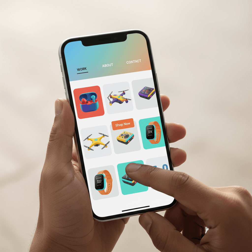 Mobile-friendly website design on a smartphone